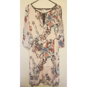 ECI floral blush pink dress, sz XL